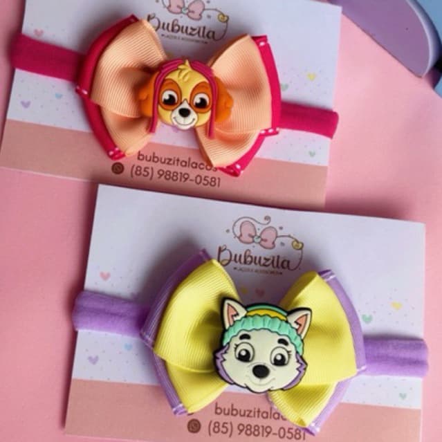 Faixinha tiara de bebê infantil Everest SKY patrulha canina desenho cachorro