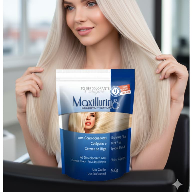 Pó descolorante Maxilurring Dust Free Efeito Rapido com Colágeno e Gérmem Trigo com Plex 300g