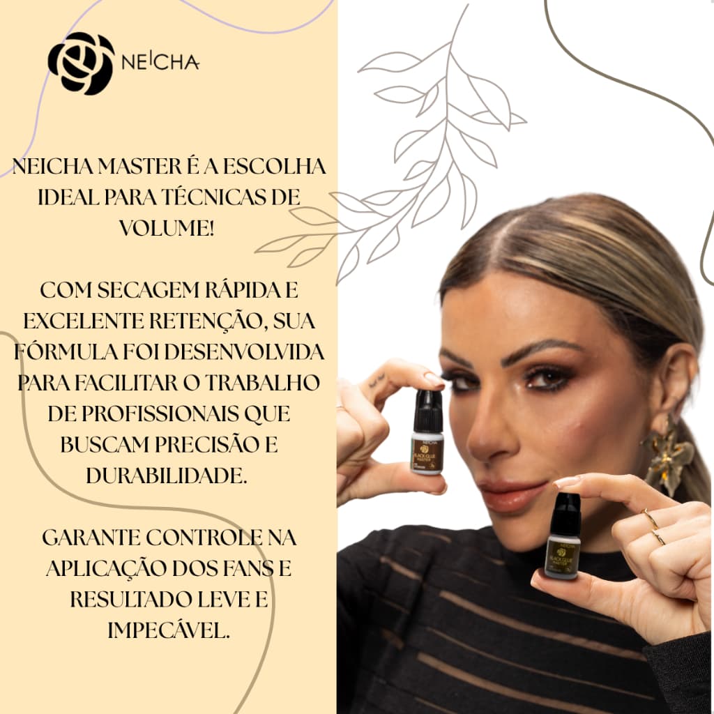 Cola para Extensão de Cílios Neicha Master 3ml Secagem 2 a 3s para Lash Designer Pro