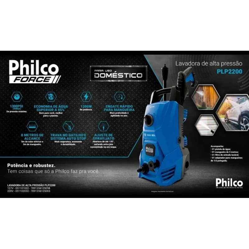 Lavadora De Alta Pressão Nova Philco Force 1300w Plp2200