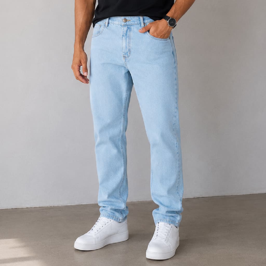 Calça jeans Masculina Básica Confortável Clássica Casual Tradicional Algodão Dia a Dia Trabalho 38 ao 48