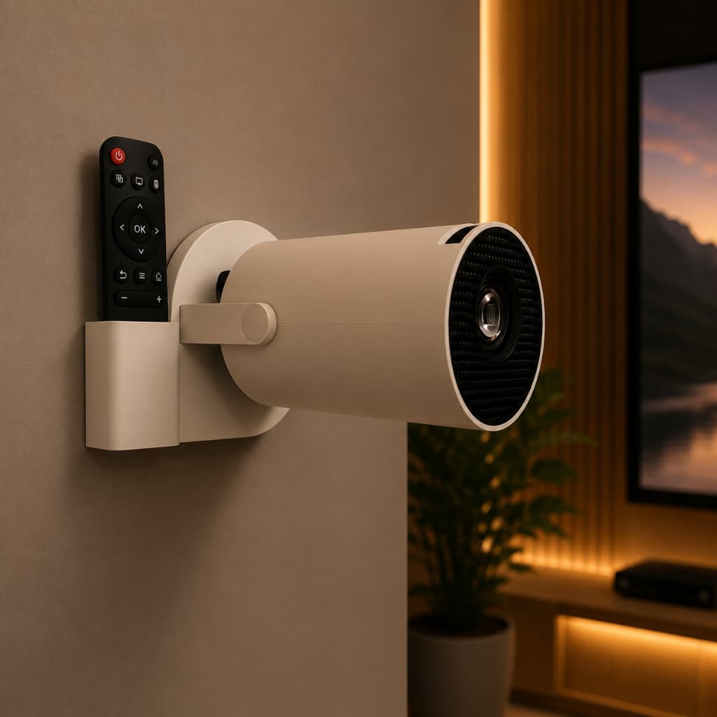 Suporte 2 em 1 para Projetor HY300 + Encaixe para Controle Remoto