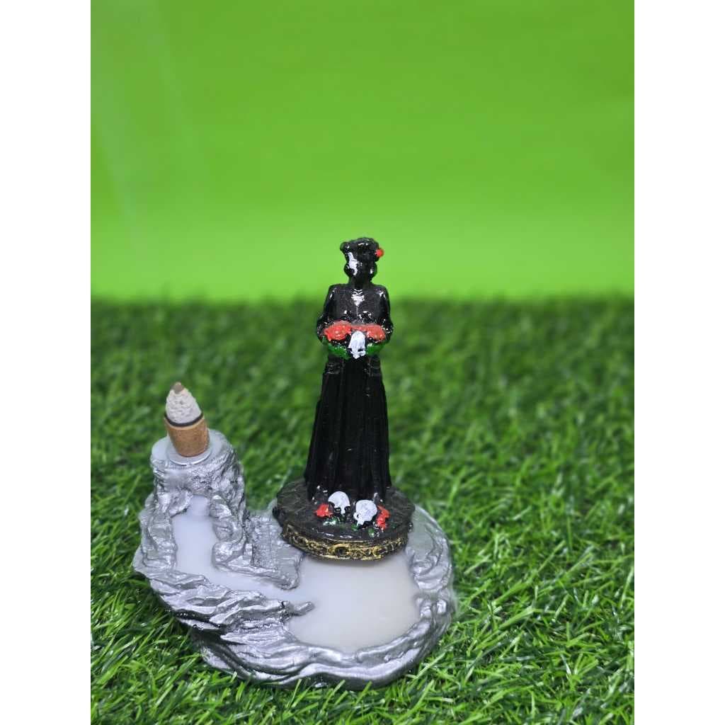 Pombagira Rosa Caveira Incensário Cascata 10 cm Candomblém, Umbanda, Esoterismo, Religião
