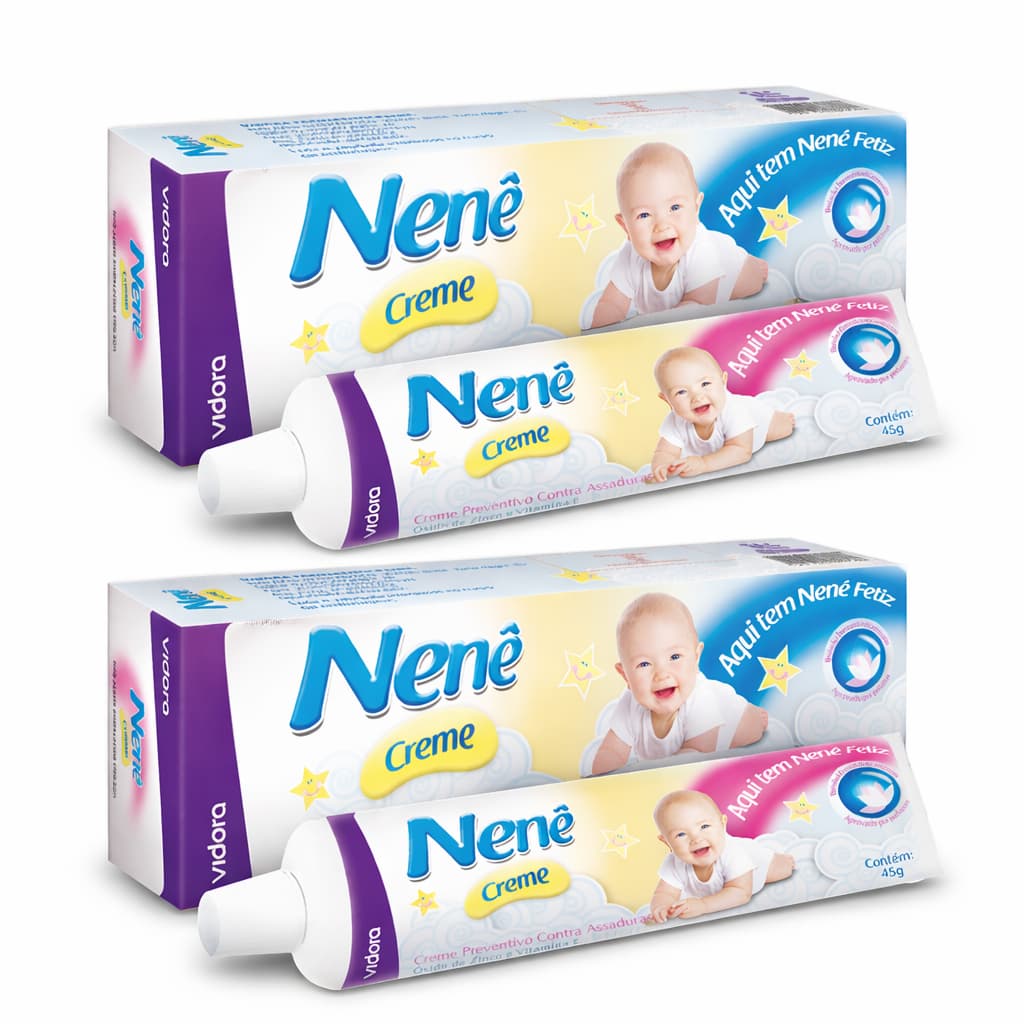 KIT 2 Pomadas para Prevenção de Assadura NenêCreme 45g - Vidora