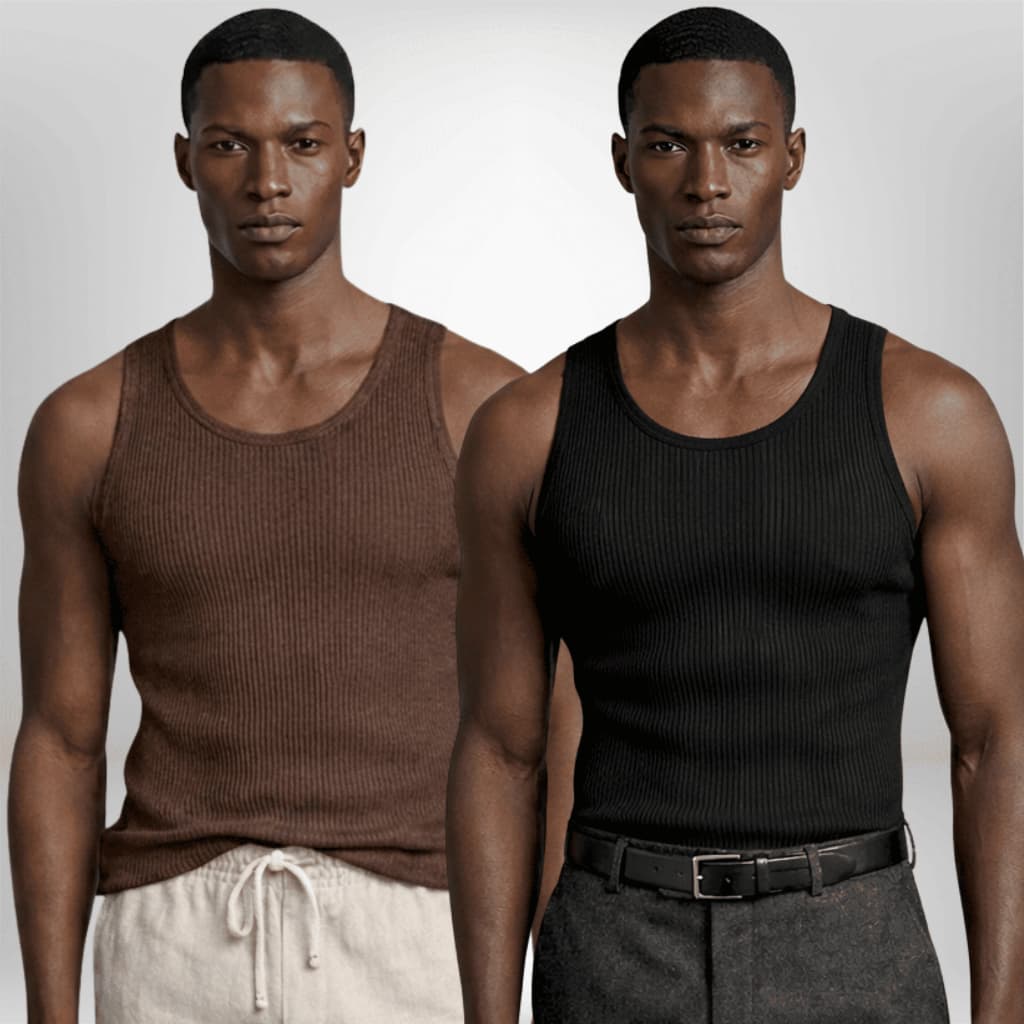 Kit 2 Regatas Canelada Masculina Americana Ribana Premium Casual
