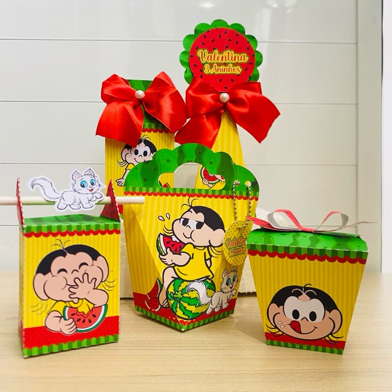 Kit Caixinhas Personalizadas Tema Magali | Kit Festa | Aniversário de Criança | Lembrancinhas | Mimos