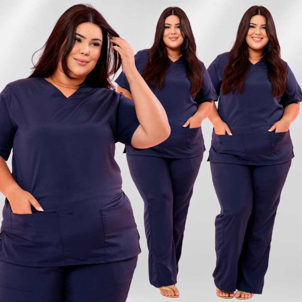Pijama Cirurgico Plus Size Scrub Privativo Hospitalar Com Poliester Elastano Feminino Masculino