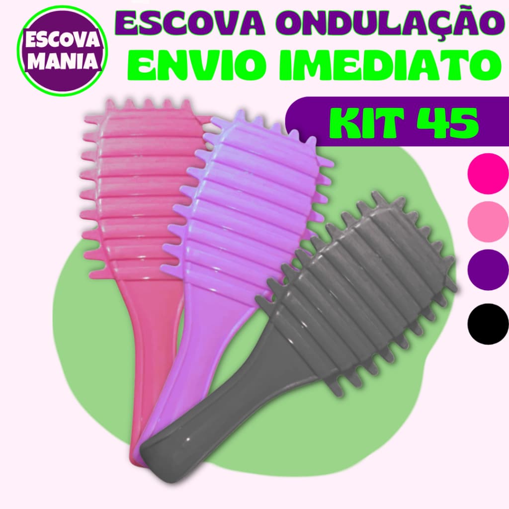 Kit 45 Escova Fitagem - Para Definição de Cachos - Cabelos Cacheados - Crespos