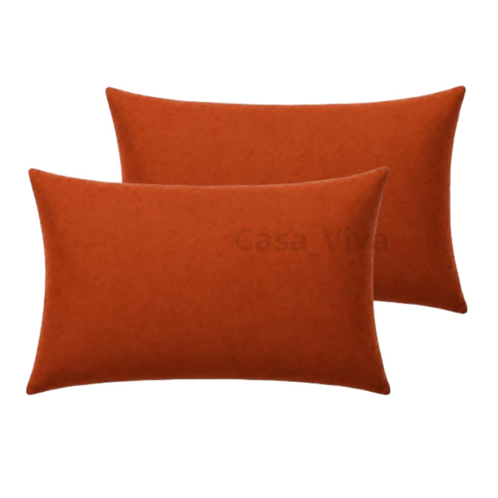 Kit 2 Capas de Almofada Baguete 50x30 Lisa Suede com Zíper Invisível Decorativa