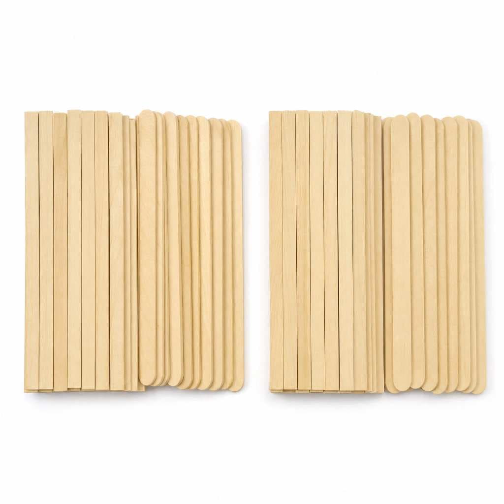 Palito de Picolé Madeira kit com 1000 unidades Ponta Redondo e Quadrada
