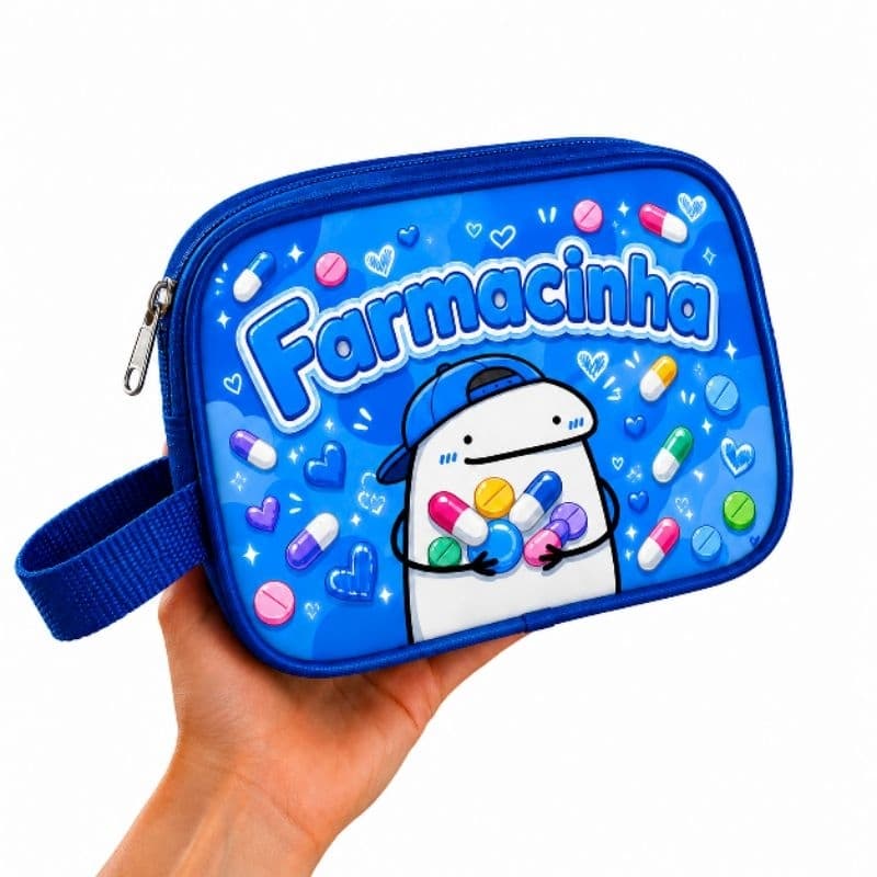 Farmacinha de Bolsa pequena Flork Necessaire para medicamentos necessaire Farmacinha para dia a dia
