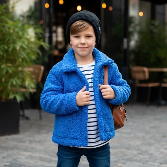 Blusa Infantil Sherpa Casaco de Frio Quentinho Inverno Menino Menina Pelúcia Jaqueta Teddy