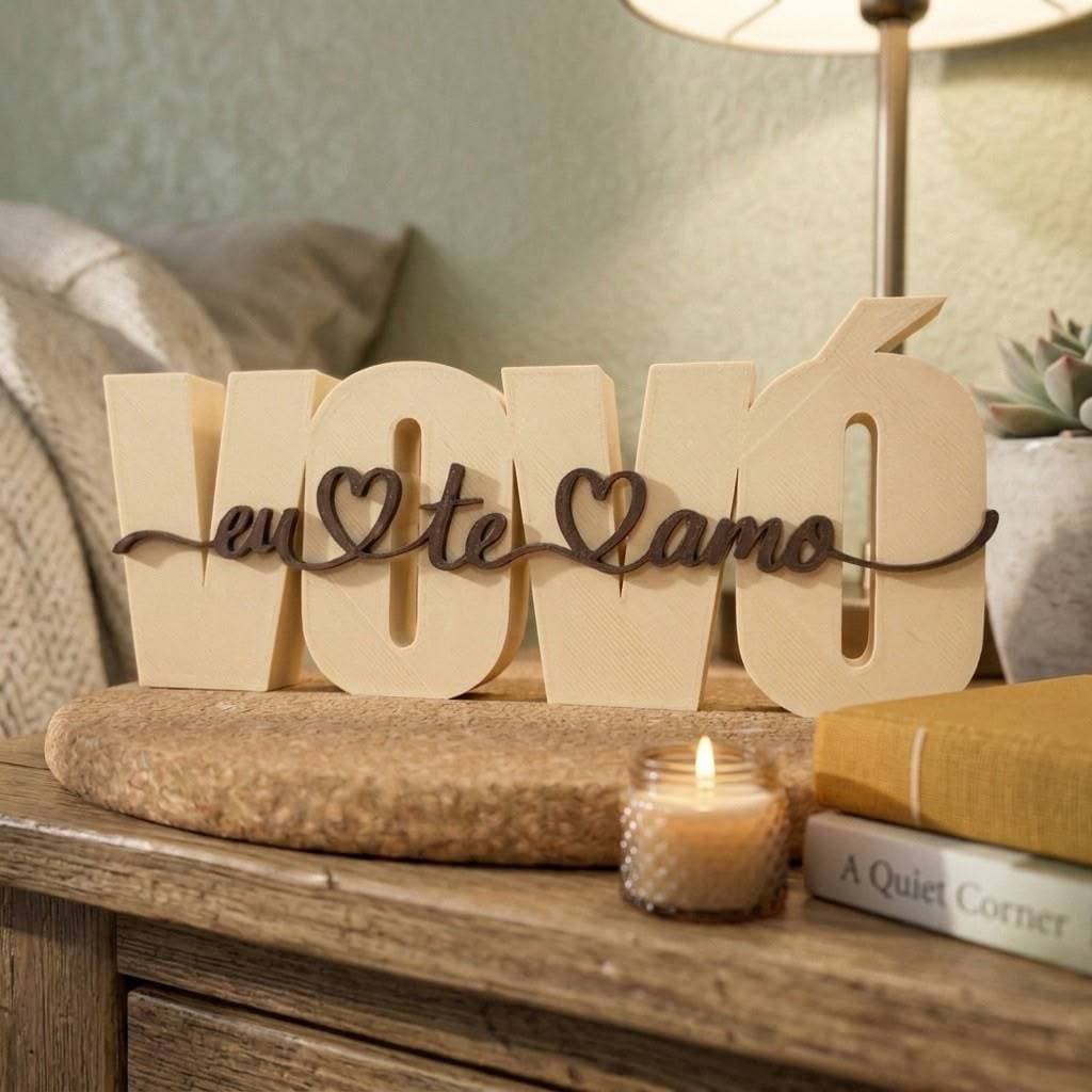 Letreiro Vovó Eu Te Amo Decoração | Presente Criativo para Avó| Decoração Afetiva Dia das Mães e Aniversário