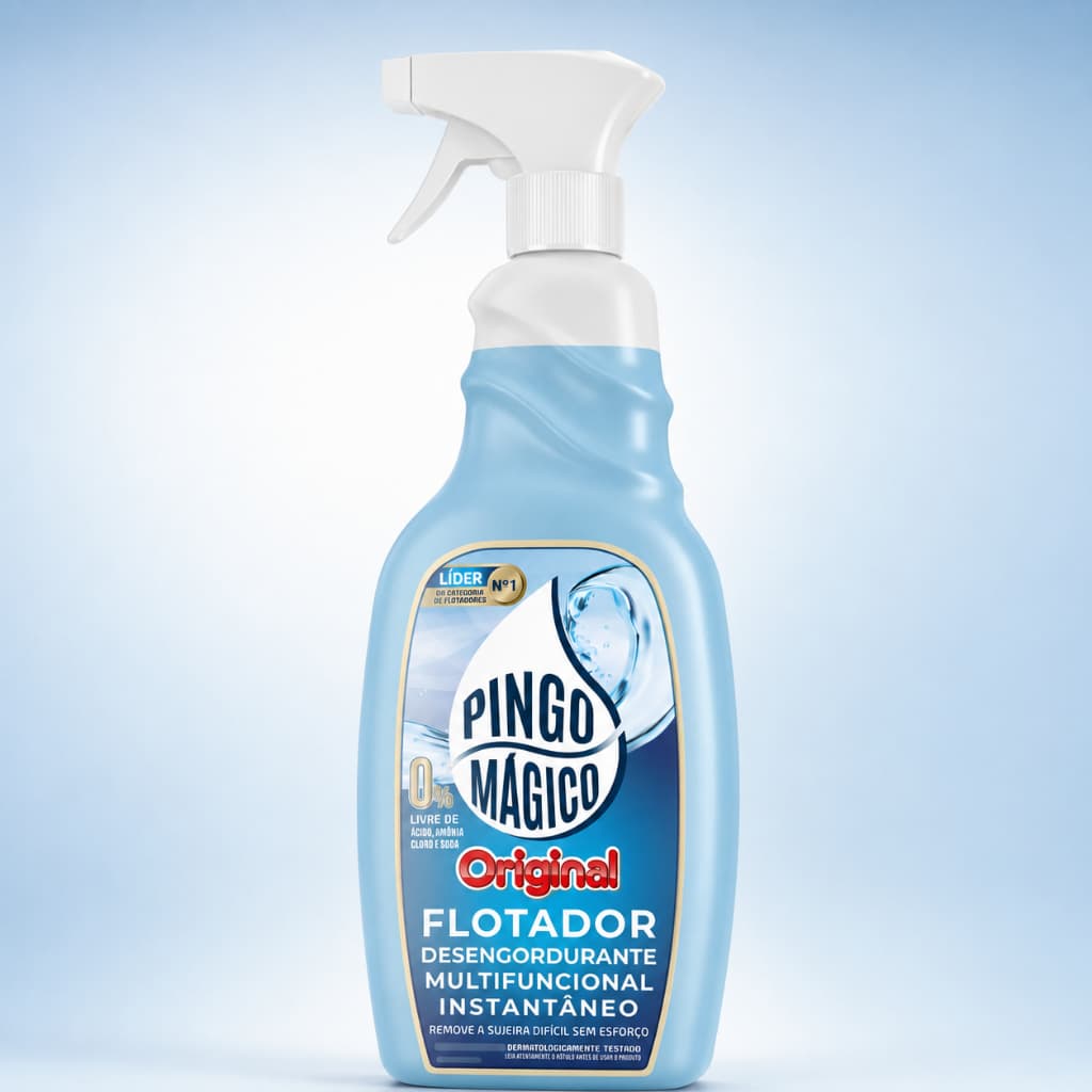 Pingo Mágico Original 500ml Flotador Desengordurante Multifuncional Instantâneo Spray