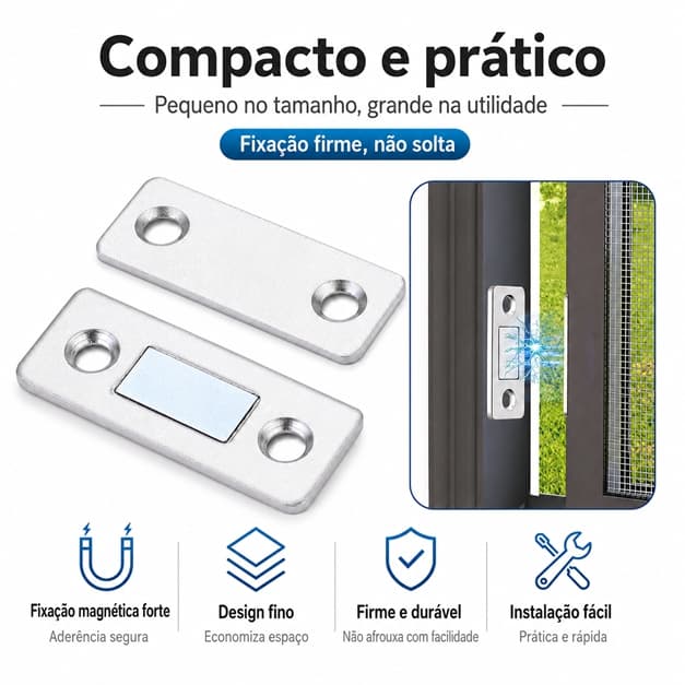 Conjuntos de fechaduras magnéticas com 6-24 peças, adequados para armários, portas, janelas e outros locais