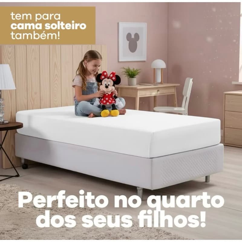 Lençol Com Elástico Avulso Liso 400 Fios 100% Algodão Premium Toque Macio Aveludado