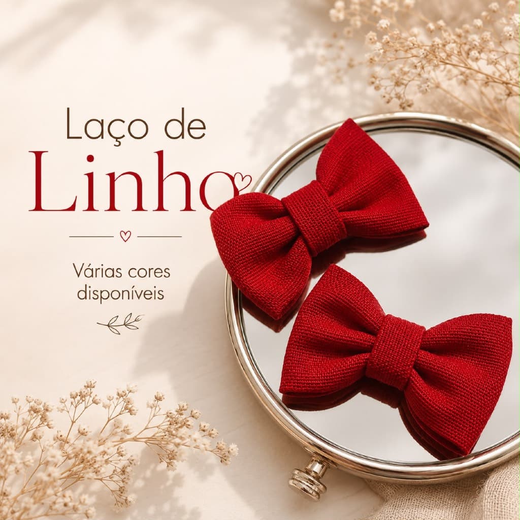 Laço de Linho - Parzinho de Linho - Laço Infantil