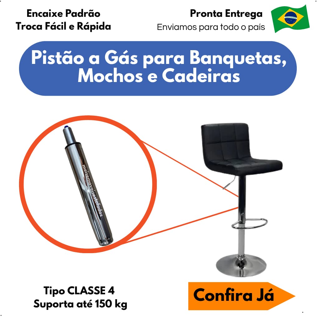 Pistão A Gás Coluna Para Cadeira De Escritório Gamer Reforçado Classe 4 Universal
