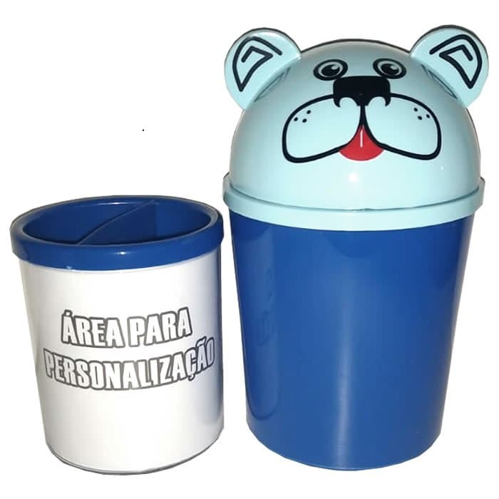 Acessórios de Organização da Mesa do Estudante - Kit Escolar - Lixeira de mesa e Porta Lápis