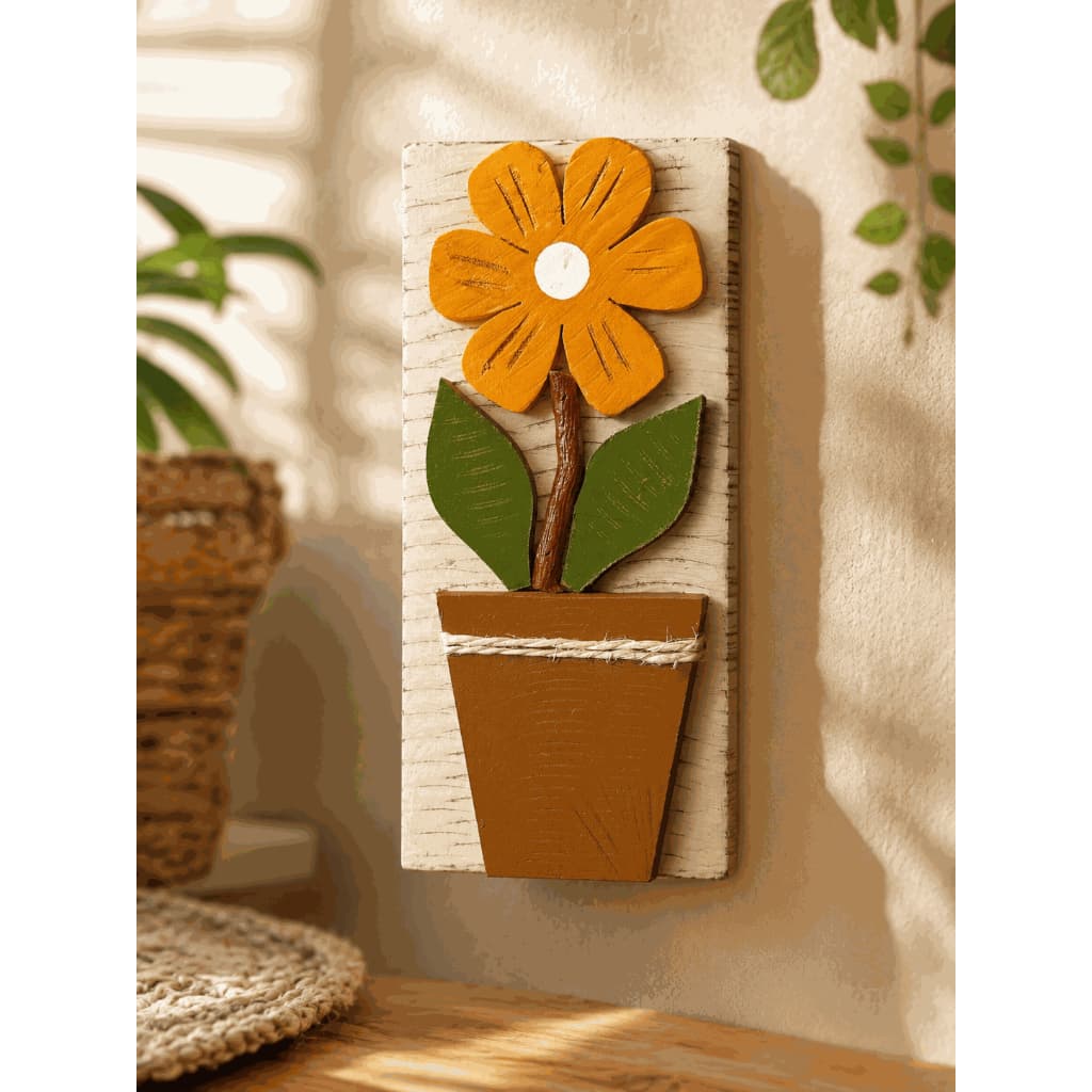 Quadro de Flores Decoração Casa Madeira Rustico Decorativo