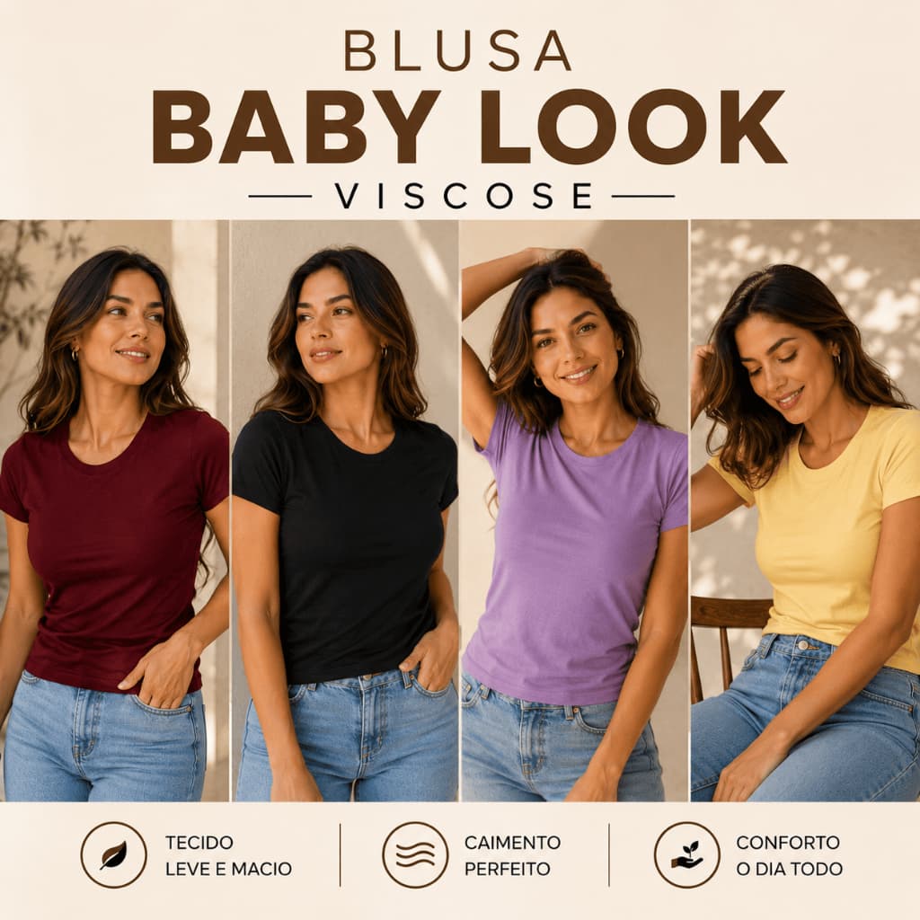 CAMISETA FEMININA BÁSICA MALHA VISCOSE CASUAL TREINO ACADEMIA MALHA TECH PREMIUM
