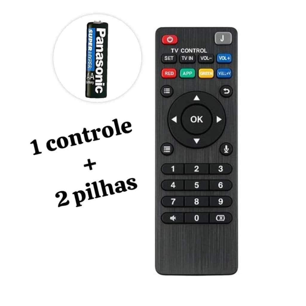 Controle remoto CONTROLE TV BOX Pilhas Preto