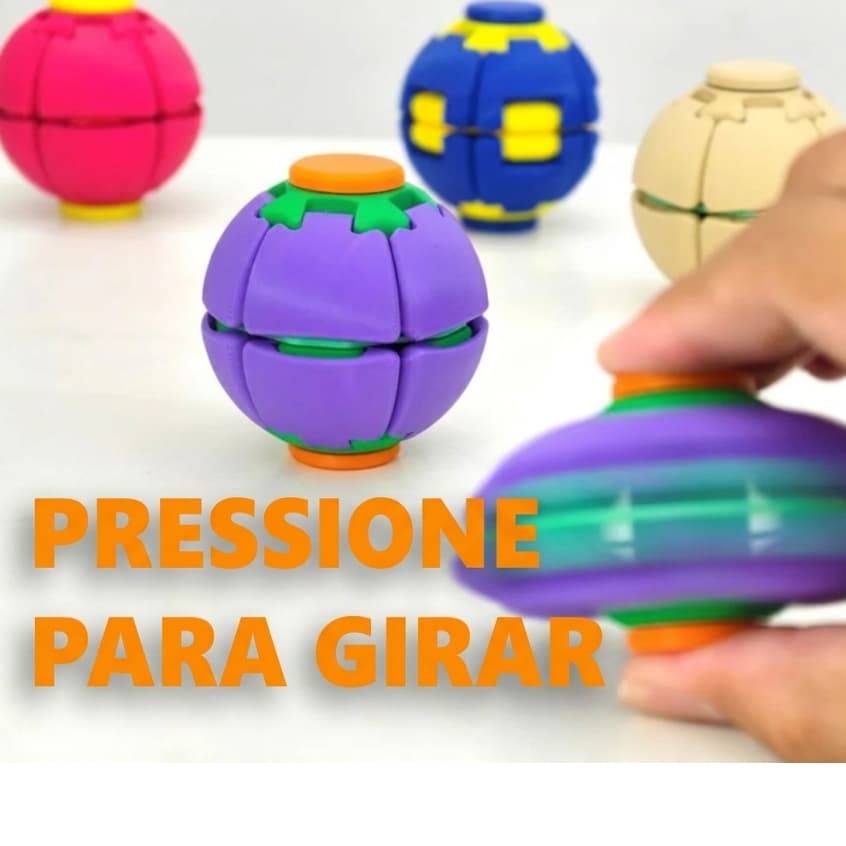 Brinquedo Fidget Toy Pião Esférico Giro Mágico Antiestresse - Pressione para Girar