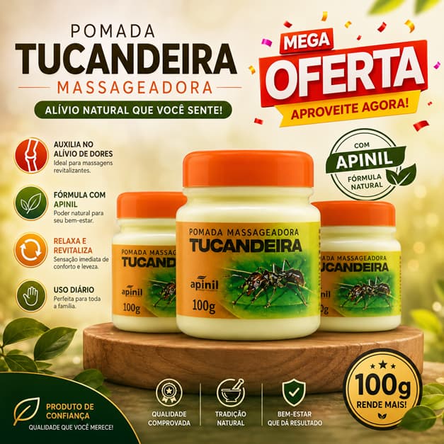 Kit 3 unid Pomada Massageadora Tucandeira 100g-Apinil