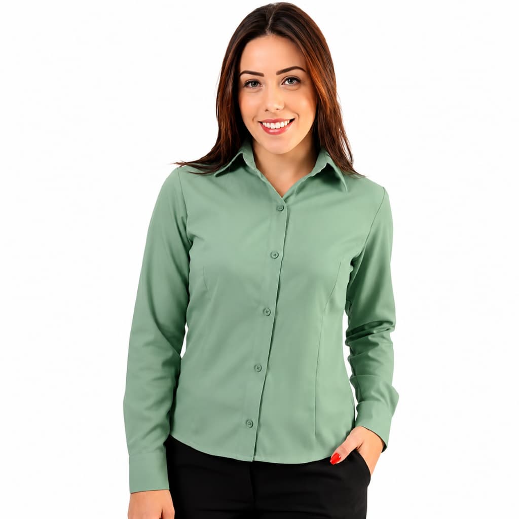 Camisa Camisete Manga Longa Feminina Lisa Básica promocao entrega rapida