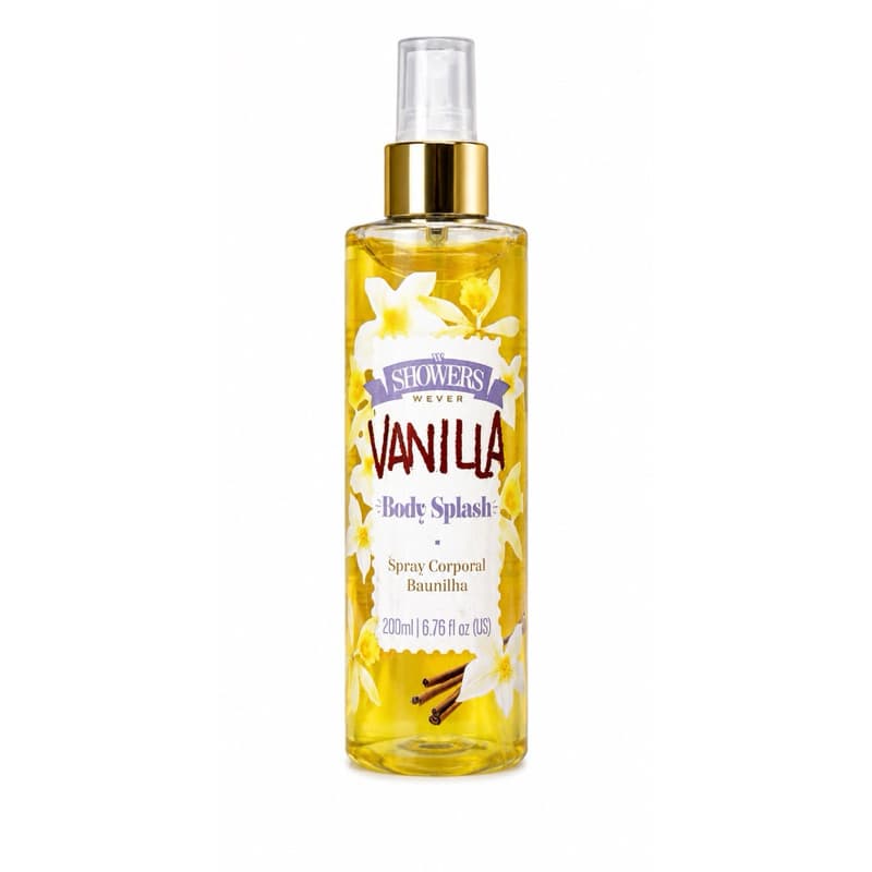 Body Splash Vanilla Showers Wever Baunilha 200ml – Spray Corporal com Fragrância Doce e Duradoura
