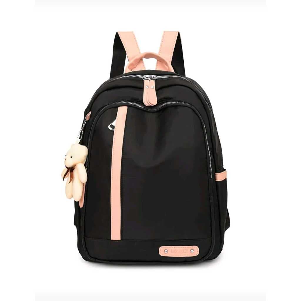 Mochila Feminina Simples Impermeável Resistente Material Alta Qualidade Tamanho Médio Nylon