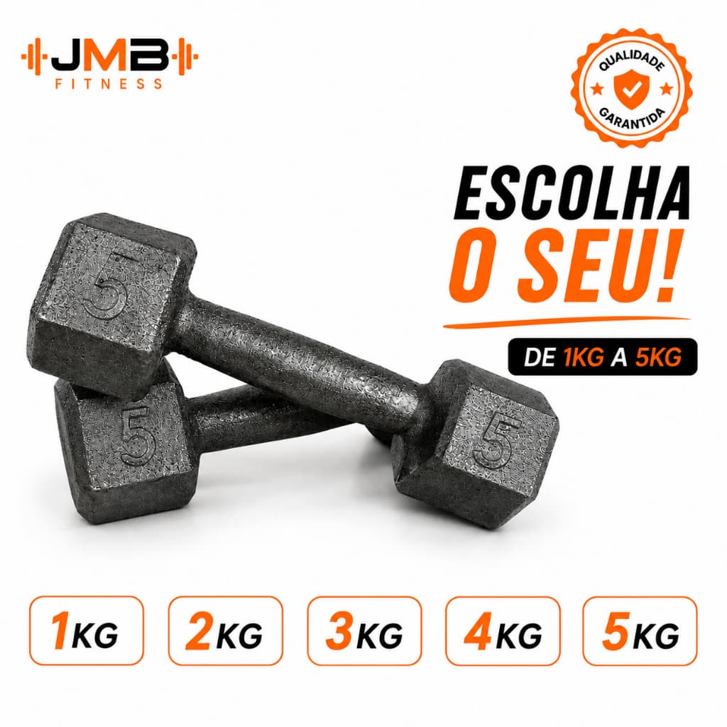 Par Halter Sextavado Cru 1kg 2kg 3kg 4kg 5kg Academia Musculação Treino Funcional Home Gym Peso Livre