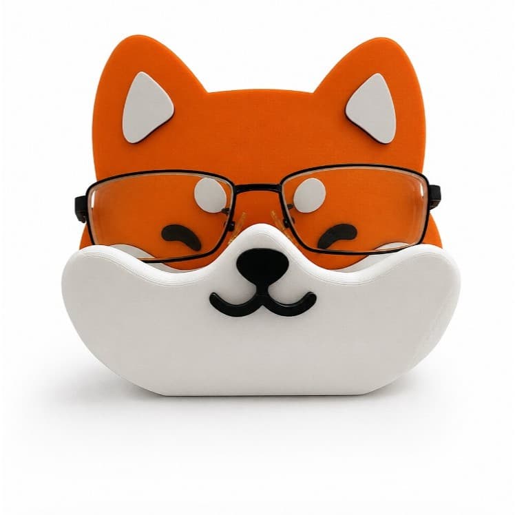 Porta-Óculos Shiba Decorativo Cachorrinho – Organizador Divertido para Mesa e Escritório