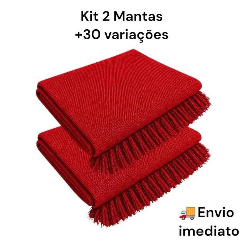 Kit 2 Mantas Decorativas Para Sofá 2 e 3 Lugares 2,10x1,20 100% Algodão Moderna Luxuosa