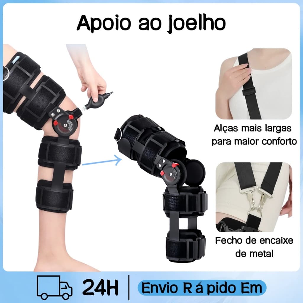 Joelheira Suporte Ortopédico Articulado ACL MCL Almofada De Recuperação Ajustável Left