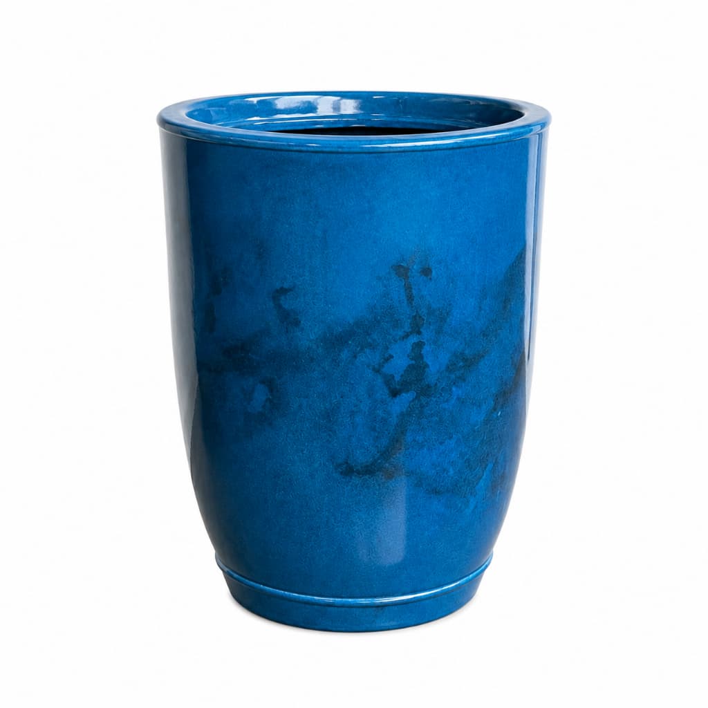 Vaso Polietileno Decorativo Efeito Marmorizado com Prato 31cm para Plantas, Jardins e Decorações