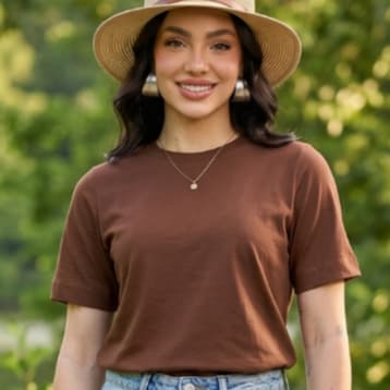 Camiseta Feminina lisa básica na Malha 100% Algodão elegante  casual fresquinha