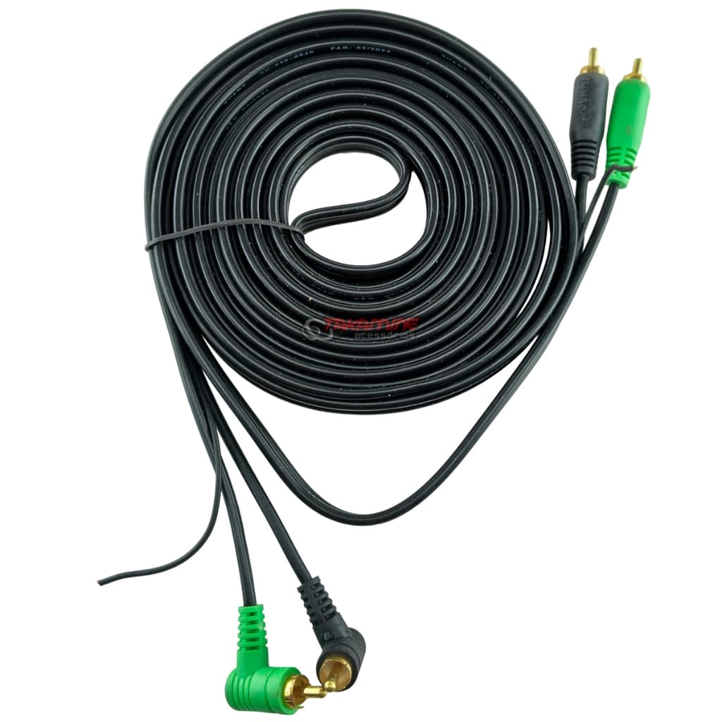 Cabo RCA emborrachado 5 metros terminais 90 graus com fio remoto para Amplificador MP3 MP5