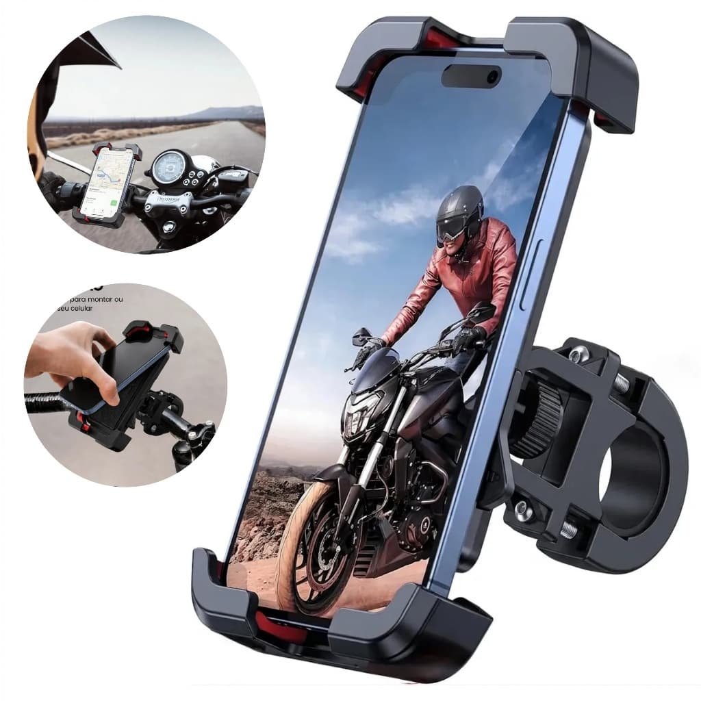 Suporte Celular Moto Universal Ajustável Bicicleta Guidão Bike Garra Resistente - Anti Vibração