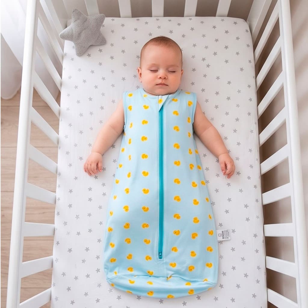 Saco de Dormir Bebê Verão Algodão Casulo Bebê Pato Azul