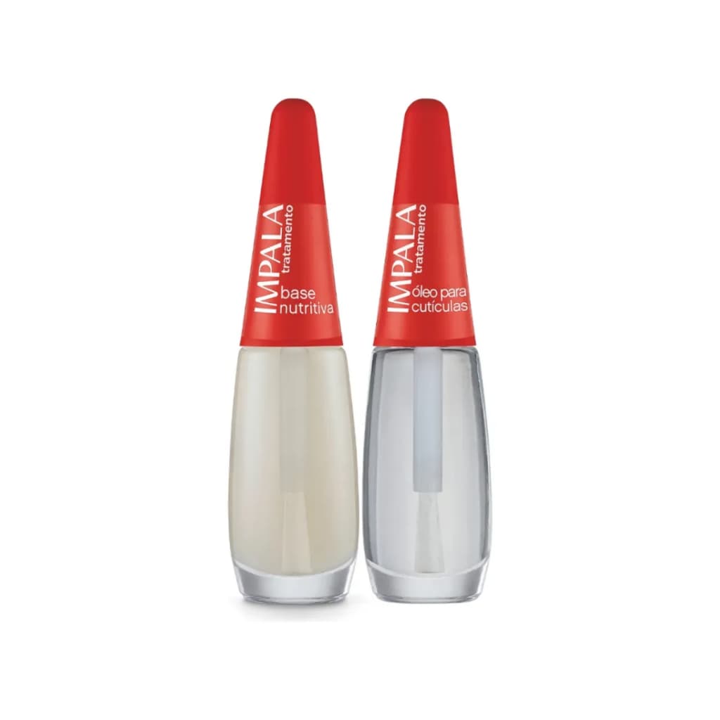 Kit Esmalte Base Nutritiva E Óleo Cutícula Tratamento Impala Impala Base Tratamento