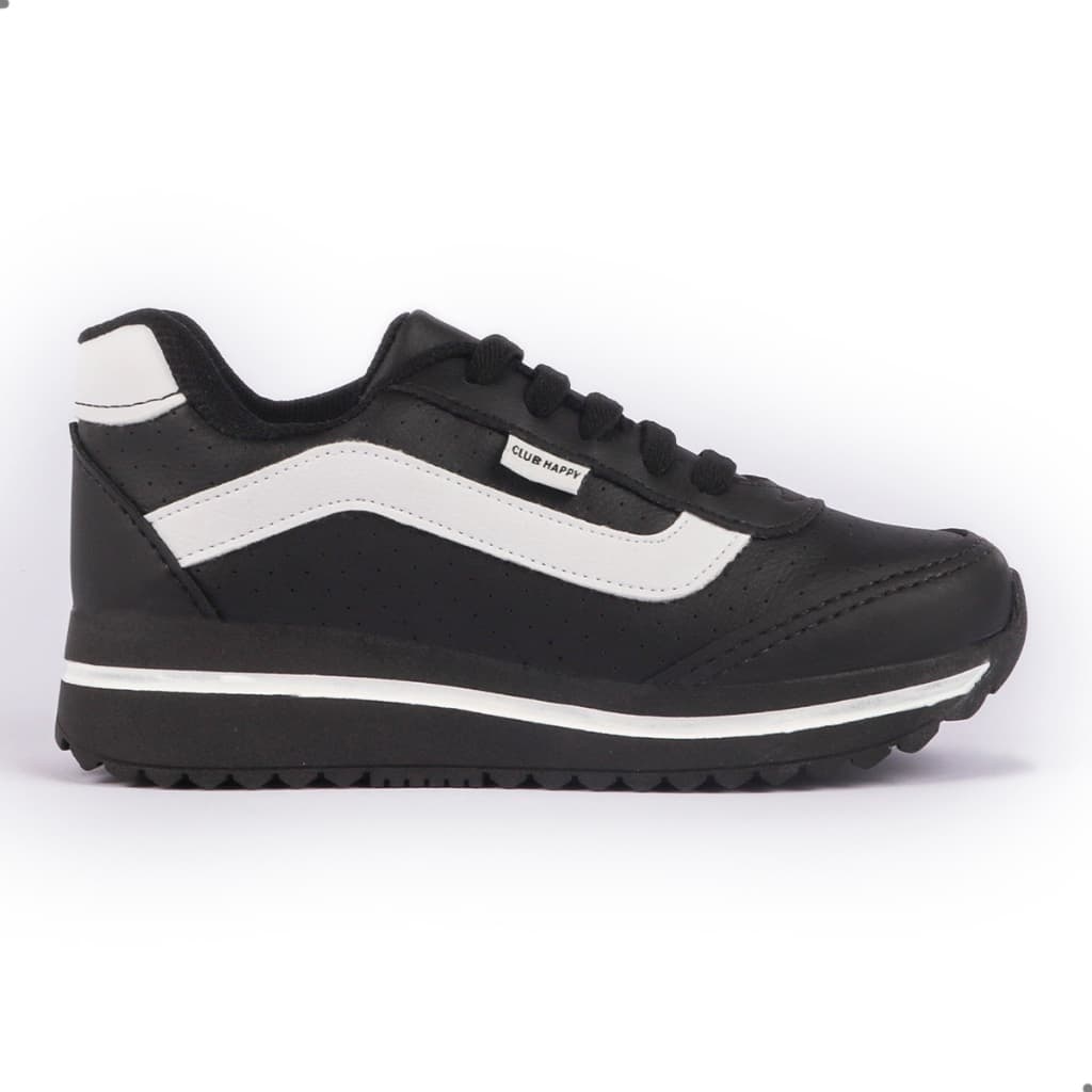 Tenis Infantil Menina Tenis Infantil Feminino Preto Sapato infantil Menina Preto Sapatênis 24 ao 39 Club Happy
