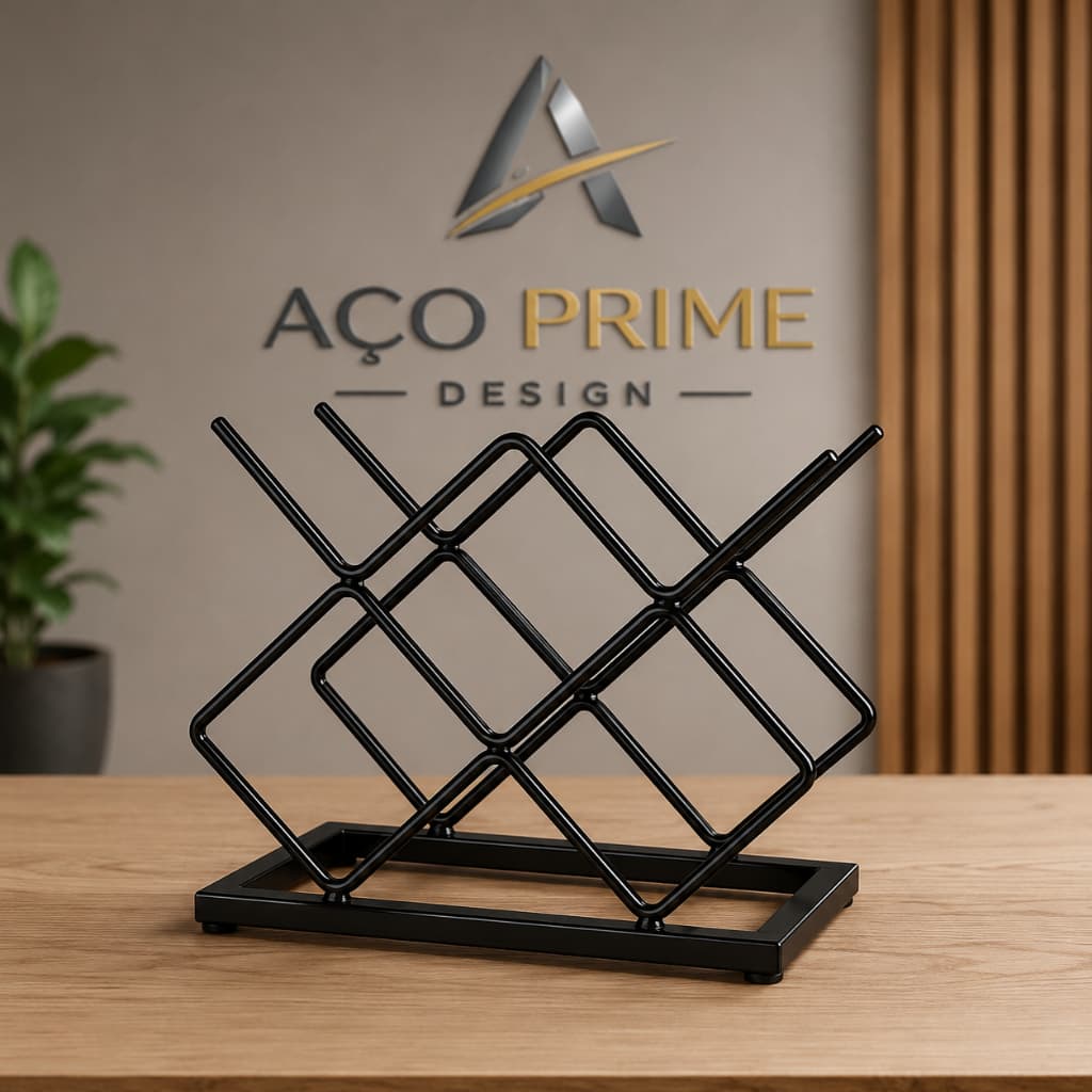Adega de Mesa para Vinhos 5 Garrafas Decoração Sofisticada Luxo, Suporte para garrafas
