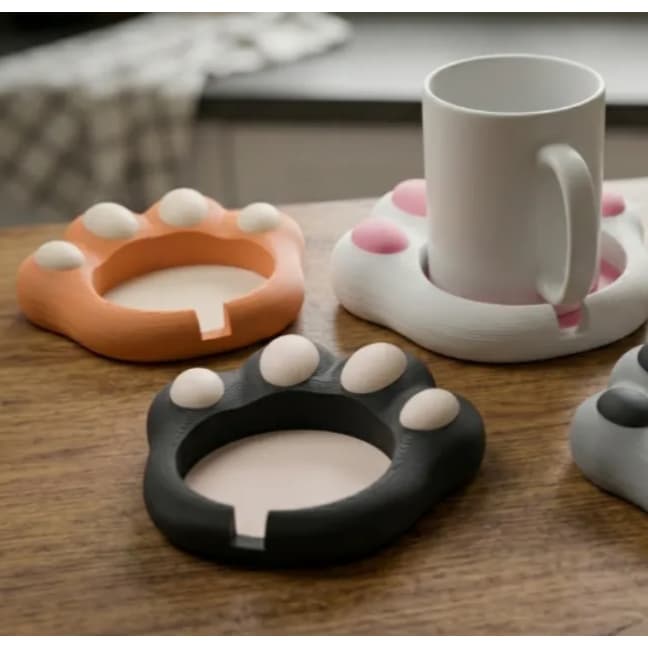 Descansador de Xícara Pata de Gato | Porta Xícara Caneca