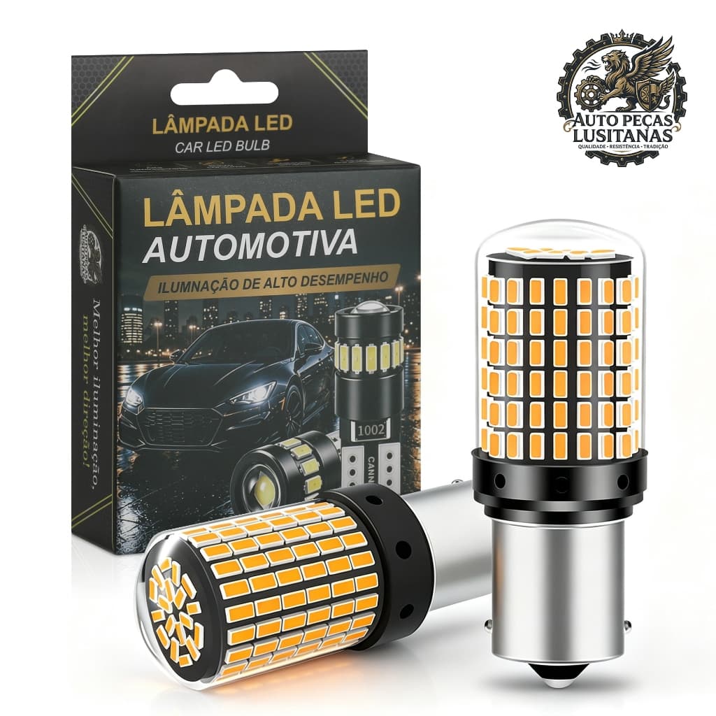 2PCS Pair Brake Turn Signal Lamp Led Reverse Light P21w Canbus Ba15s 1156/1157 Laranja 44w