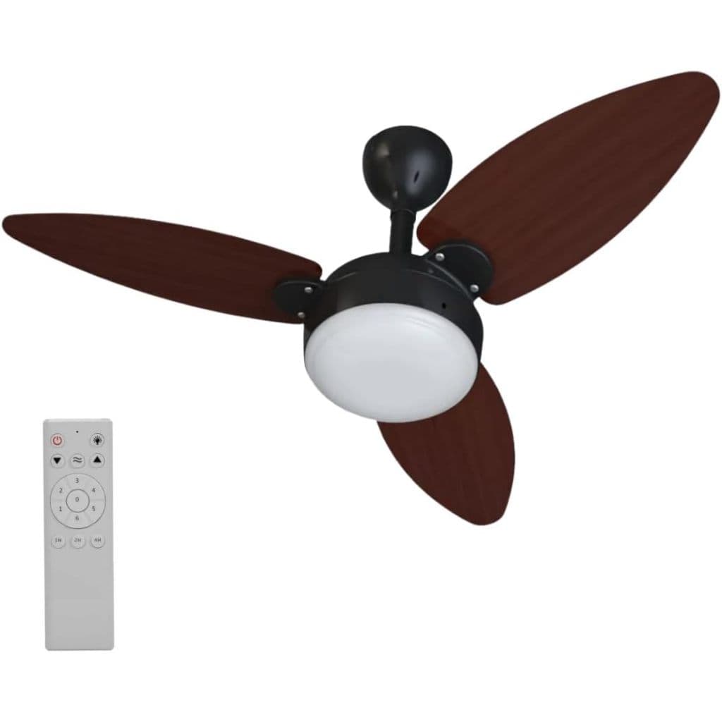 Ventilador De Teto Elluz Inverter Diâmetro 104,5cm Cor Preto E 3 Pás Tabaco Ventisol 1.045M 127/220v
