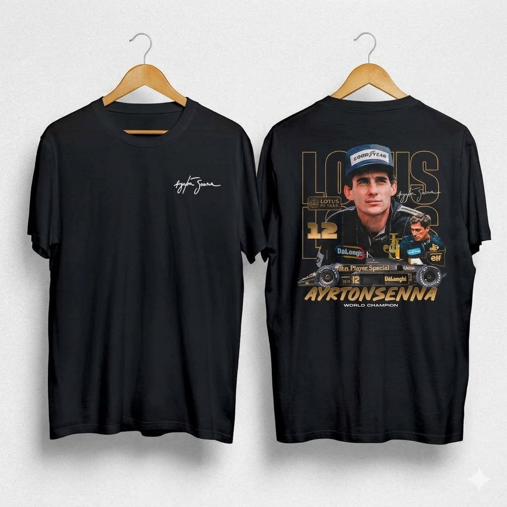 Camiseta Oversized Formula 1 Senna Lotus F1 Streetwear Unissex 100% Algodão