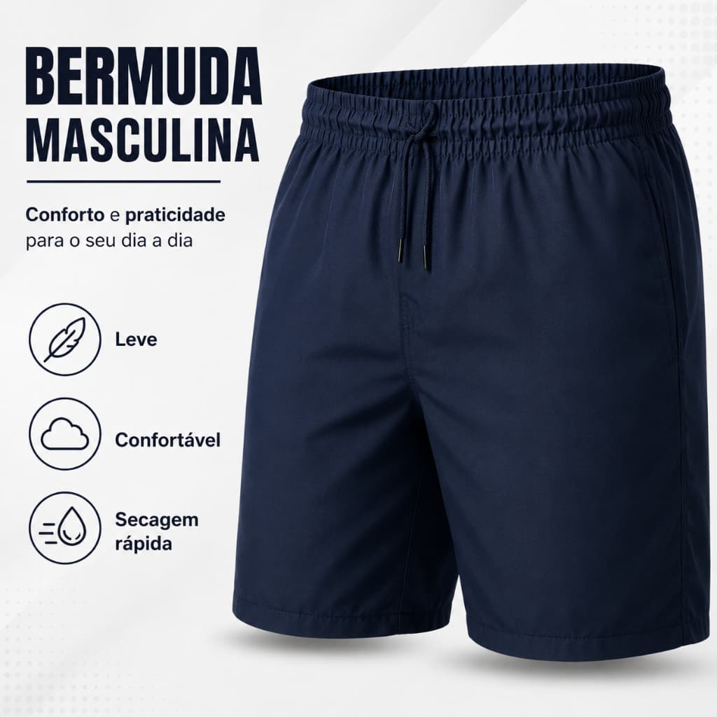 Bermuda Shorts Masculino Tactel Esporte Treino Academia Praia Esporte Elastano