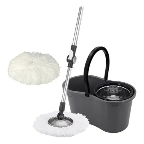 Mop Limpeza 9 Litros Centrifuga De Inox Giratorio 360 +REFIL