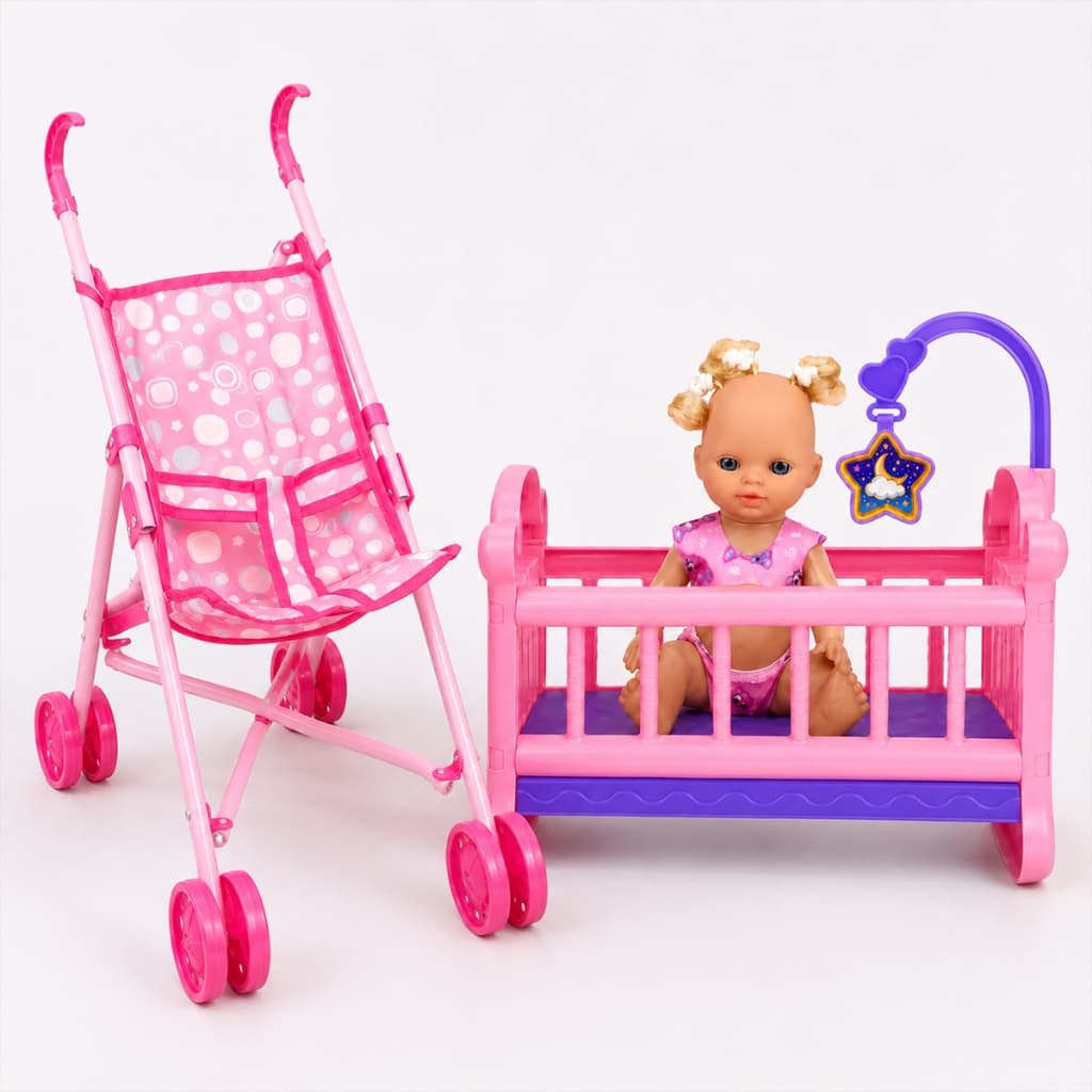 Boneca Berço Magico Com Mobile Faz De Conta Menina Brinquedo Infantil Bebê